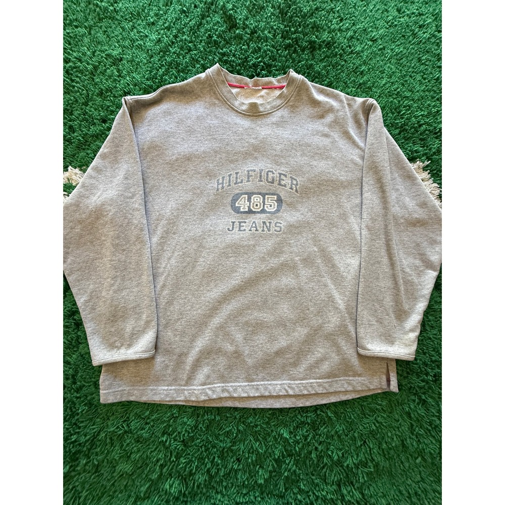 Tommy Hilfiger‎ Sweatshirt Mens XL Gray Fair Graphic Crewneck Long Sleeve Pull